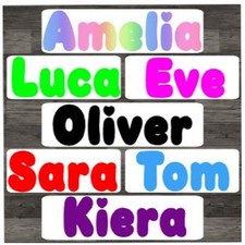 PERSONALISED VINYL NAME STICKER DECAL LABEL LUNCHBOX WATER BOTTLE SCHOOL WEDDING Fridge Sticker price