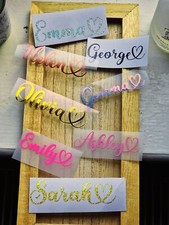 PERSONALISED VINYL NAME STICKER DECAL WATER BOTTLE LUNCH BOX WINE GLASS WEDDING Fridge Sticker price
