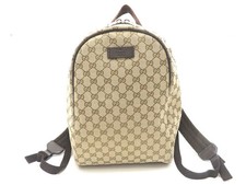 GUCCI GG Backpack Beige / Brown Canvas / Leather Bag 449906 Unisex #DB541 Unisex Backpack price