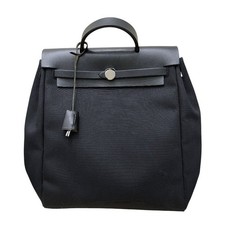 HERMES Herbag Ad PM Black Toile Canvas Backpack Square G #OKB8142 Unisex Backpack price