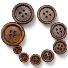 Brown Wooden Buttons 9mm to 38mm 4-Holes Coat Baby Cardigans Sewing Knitting Diy Baby Coat price
