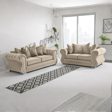 Luxury Raven Sofa Set Plush Fabric Corner Sofa Suite Set Footstool 3 2 Seater Corner Sofa / Set price