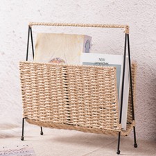 Paper-Woven Book Storage Shelving Standing Magazine Newspaper Storage Racks Magazine Rack / Newspaper Rack price