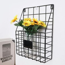 Simple Wire Magazine Newspaper Basket Wall Mounted Post Storage Rack Holder Magazine Rack / Newspaper Rack price