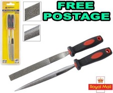 2pcs Diamond File Set Half Round & Taper Flat Stone Glass Metal Tiles Soft Grip File price
