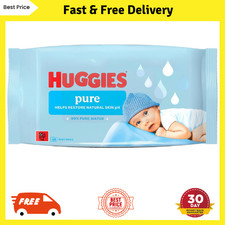 Huggies Pure Plastic Free Baby Wipes - Single Pack (48 Wipes) – 99% Water Wet Baby Wipes price