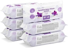 Sensitive Baby Wipes Unscented 360 Wipes 6 Pack of 60 Baby Wipes price