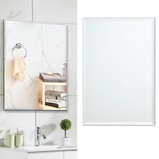 Large Rectangle Bevelled Glass Frameless Mirror Stick on Wall Bathroom Mirror UK Bathroom Mirror price