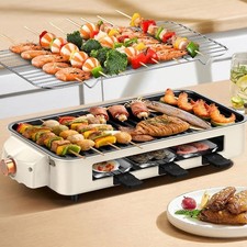 1500W Electric Barbecue Grill 2 in 1 Indoor BBQ Griddle Hot Plate Smokeless Tool Electric Grill-Barbecues price