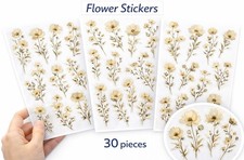 30pcs WILD FLOWER STICKERS SET Botanical Craft Scrapbook Card Making Wall Window Living Room & Lounge Set price