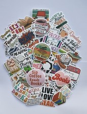 50 pcs READING Stickers set Book Lover Worm Gift Kindle Scrapbooking Decor Matt Living Room & Lounge Set price