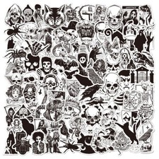 Horror black and white 50 characters gothic sticker bomb laptop vinyl decals NEW Living Room & Lounge Set price
