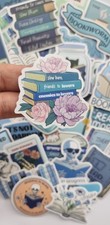 50 pcs READING Stickers BLUE set Book Lover Worm Gift Kindle Scrapbooking Decor Living Room & Lounge Set price