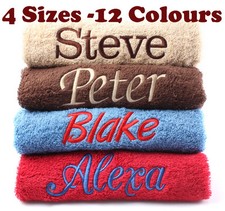 New EMBROIDERED PERSONALISED BATH TOWEL Ideal Gift Set ANY NAME Egyptian Cotton Bedroom Textiles & Dowry Set price