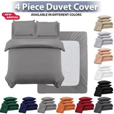 Reversible Duvet Quilt Cover Set Complete Bedding With Fitted Sheet & Pillowcase Bedroom Textiles & Dowry Set price
