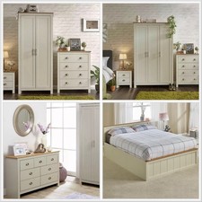 Lancaster Range 3 / 4 Piece Bedroom Furniture Set Wardrobe 4 Drawer Chest  Cream Bedroom Textiles & Dowry Set price