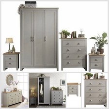 Lancaster Range 3 / 4 Piece Bedroom Furniture Set Wardrobe 4 Drawer Chest  Grey Bedroom Textiles & Dowry Set price