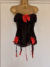 Stunning Red &black Boned Bodice Corset/Bustier With Suspender Straps Bustier price