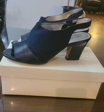 ANNE KLEIN Navy Blue High-Heel Open Toe Sandals Shoes Size 10 EUC High-Heeled Shoes price