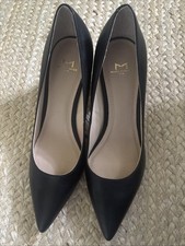 Mark Fisher Zala Black Leather Block Heel Pumps Heels Shoes 8.5 High-Heeled Shoes price