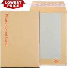 HARD CARD BOARD BACK BACKED ENVELOPES "PLEASE DO NOT BEND" MANILLA BROWN RIGID Envelope price