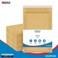 GOLD PADDED BUBBLE ENVELOPES PEEL & SEAL MAILER BAGS VARIOUS SIZES 1-100 PACK Envelope price