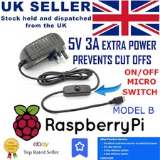 Raspberry Pi 3 Model B+ Micro USB Main Power UK Wall Supply Charger 5V 3A UK Power Supply price