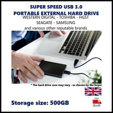 1TB PORTABLE EXTERNAL DRIVE HDD Xbox PC MAC PS4 USB3.0 - HGST WD Samsung Seagate Portable Hard Drives price
