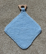 Blue Knitted Baby Security Comforter Blanket with Teether Ring for Crib Baby Quilt price
