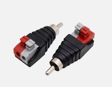 2Pcs Speaker Wire A/V Cable to Audio Male RCA Connector Adapter Jack Press Plug RCA Cable price