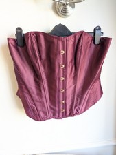 Ann Summers Women's Corset 18 Red Satin Body Lingerie Sexy Lace-up Y2K Boned Women's Corset price