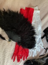 Women’s Overbust Corset Size 16 Black/White/Red Floral Ruffle Lace-Up Boned Women's Corset price