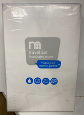 MOTHERCARE TRAVEL COT FITTED TERRY SHEET WATERPROOF MATTRESS PROTECTOR 67x96cm Baby Mattress Protector price