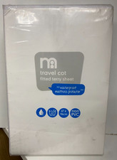 MOTHERCARE TRAVEL COT FITTED TERRY SHEET WATERPROOF MATTRESS PROTECTOR 67x96cm Baby Mattress Protector price