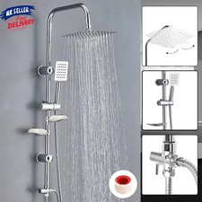 Large Shower Kit Twin Head Waterfall Chrome Adjust Riser Rail Chrome Square Set Shower Set price