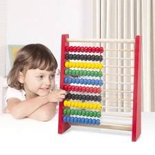 Educational Wooden Abacus Red Blue Counting Durable Calculation Bead  Preschool Abacus price