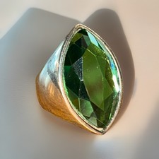 Marquise Cut Green Swarovski Crystal Silver Plate Ring Size P Swarovski Ring price