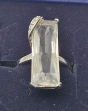 Genuine Swarovski  Ring, Rhodium Plated, Size J With Box Preloved Excellent cond Swarovski Ring price