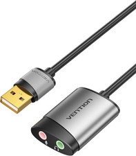 Vention USB Sound Card, 3.5mm headphone & Speaker Jack Adapter, 44.1/48k@16 bit Sound Card price