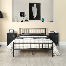 4ft Small Double Bed Frame with Headboard,Metal Platform with High Storage Space Bed Frame price