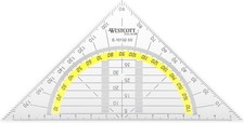 14 cm Unbreakable Transparent Set Square with Yellow Scale for Precision Drawing Set Square price