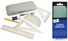 COMPACT MATHS GEOMETRY SET WITH COMPASS RULER PROTRACTOR SQUARE SHARPENER(6822) Set Square price