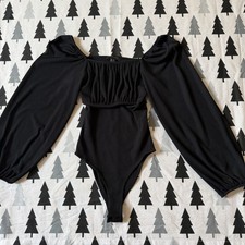 New Look Women’s Black Puff Sleeve Bodysuit Size 6 VGC Summer Festival Holiday Women's Bodysuit price