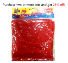 Red Kids Play Apron Messy Paint Paintbrush Protection Proof Arts Crafts Clean Painting Apron price