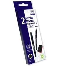 2 White Board Black Marker and Eraser Dry Wipe Liquid Ink Pen Home Office School Liquid Eraser price