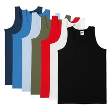 6 PACK 3 Men's Vest Tops 100% Cotton Plain Classic Summer Training Gym Tank lot Men's Vest price