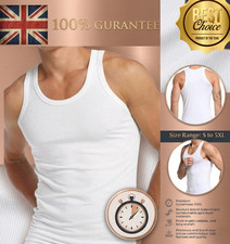 Mens Vest Tops 100% Cotton Plain Classic Vests Summer Training Gym Tank Top Pack Men's Vest price