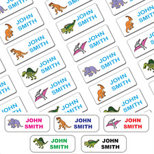 Dinosaur Stick on Clothing Name Labels Clothes School Uniform Care Home Kids School Label price