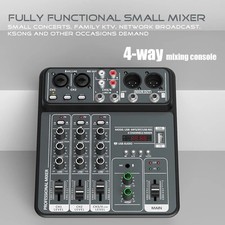 4 Channel Audio Mixer with 48V Phantom Power, USB, Bluetooth for Karaoke & DJ Mixers price