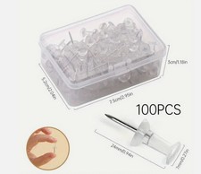 100PCS Clear Thumb Tacks Push Pins Steel Point Wall Photo Calendar Office Pins & Thumbtacks price